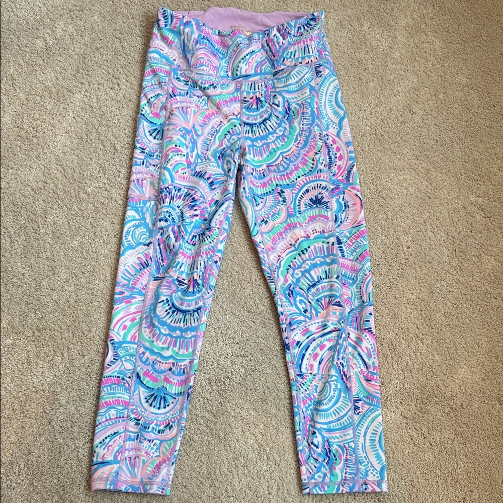 Lilly Pulitzer Luxletic midi leggings Happy as a Clam M